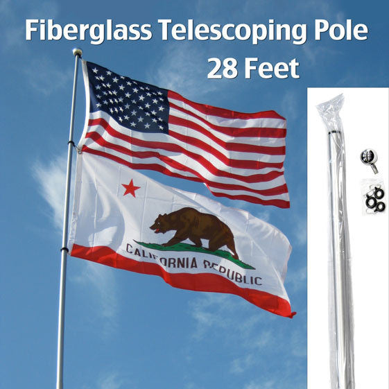 28ft Fiberglass Telescoping Flag Pole