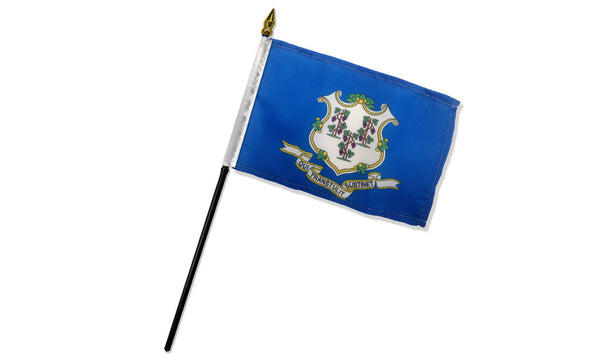 connecticut 4x6in stick flag