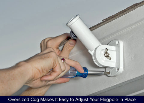 Adjustable Flagpole Bracket, Heavy Duty Aluminum, 1"