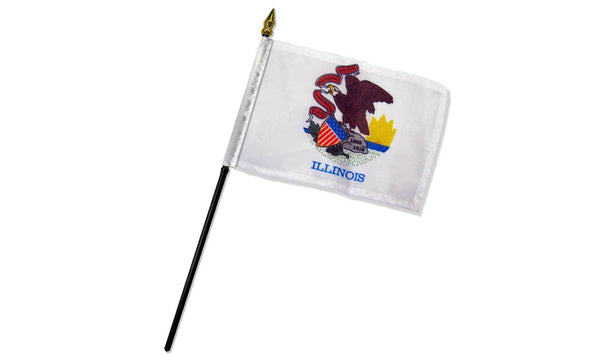 illinois 4x6in stick flag