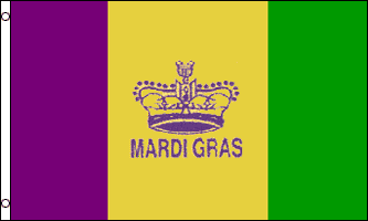 mardi gras crown flag 3x5ft poly