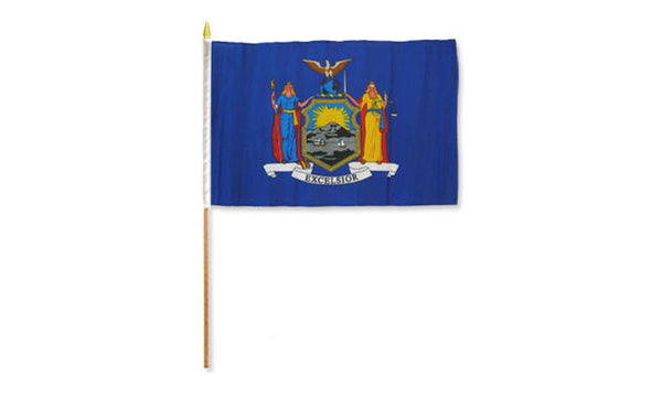 new york 12x18in stick flag