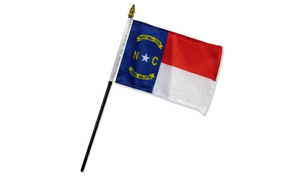  north carolina 4x6in stick flag