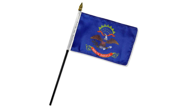  north dakota 4x6in stick flag