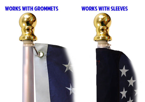 6 ft Flag Pole, Heavy Duty Aluminum Spinning Flagpole, Silver