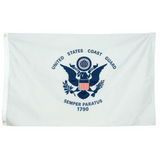 Coast Guard Flag 3x5 ft, Double Sided | Heavy Duty USCG Flag | Quadruple Stitched Fly End | Durable High-Performance 210D Nylon for High Winds | Great Seal of the US | Semper Paratus | Brass Grommets