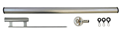 16ft Fiberglass Telescoping Flag Pole Kit with Ground Stake