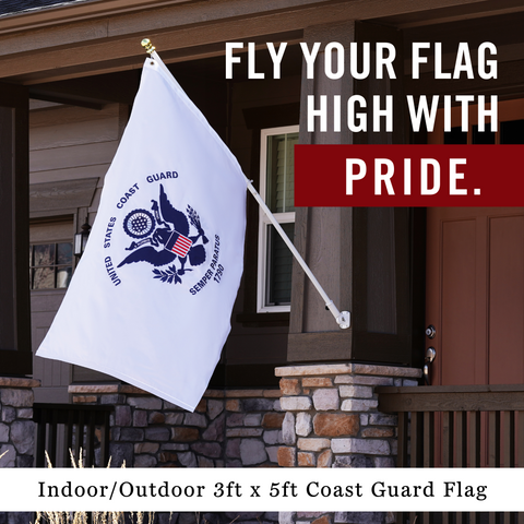 Coast Guard Flag 3x5 ft, Double Sided | Heavy Duty USCG Flag | Quadruple Stitched Fly End | Durable High-Performance 210D Nylon for High Winds | Great Seal of the US | Semper Paratus | Brass Grommets