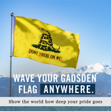 Gadsden Dont Tread On Me Flag 3x5 ft, Double-Sided | Heavy Duty Rattlesnake Flag | Quadruple Stitched Fly End | Durable High-Performance 210D Nylon for High Winds | Yellow & Black Coiled Snake | Brass Grommets