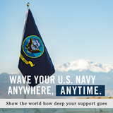 Navy Flag 3x5 ft | Double-Sided | Heavy Duty US Navy Flag | Quadruple Stitched Fly End | Durable High-Performance 210D Nylon for High Winds | Eagle Ship & Anchor | Brass Grommets