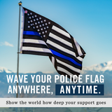 Thin Blue Line USA Flag | Heavy Duty Police Flag | Back The Blue | Blue Lives Matter Flag | Quadruple Stitched Fly End | Durable High-Performance 210D Nylon for High Winds | Brass Grommets