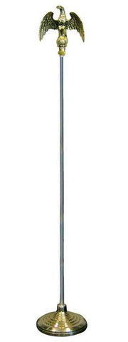 8 ft Aluminum Flagpole, Silver, Indoor Use with Eagle Topper