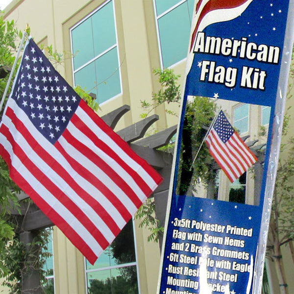 american flag and pole kit