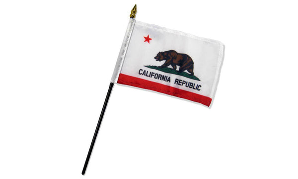california 4x6in stick flag