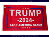 Trump 2024 Flag, Red, 3x5, Take America Back Donald J Trump Supporters, Polyester Banner, Donald for President