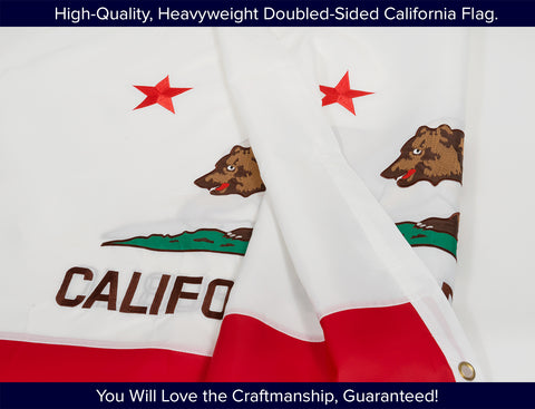 3x5ft California State Flag with Double Sided Embroidery