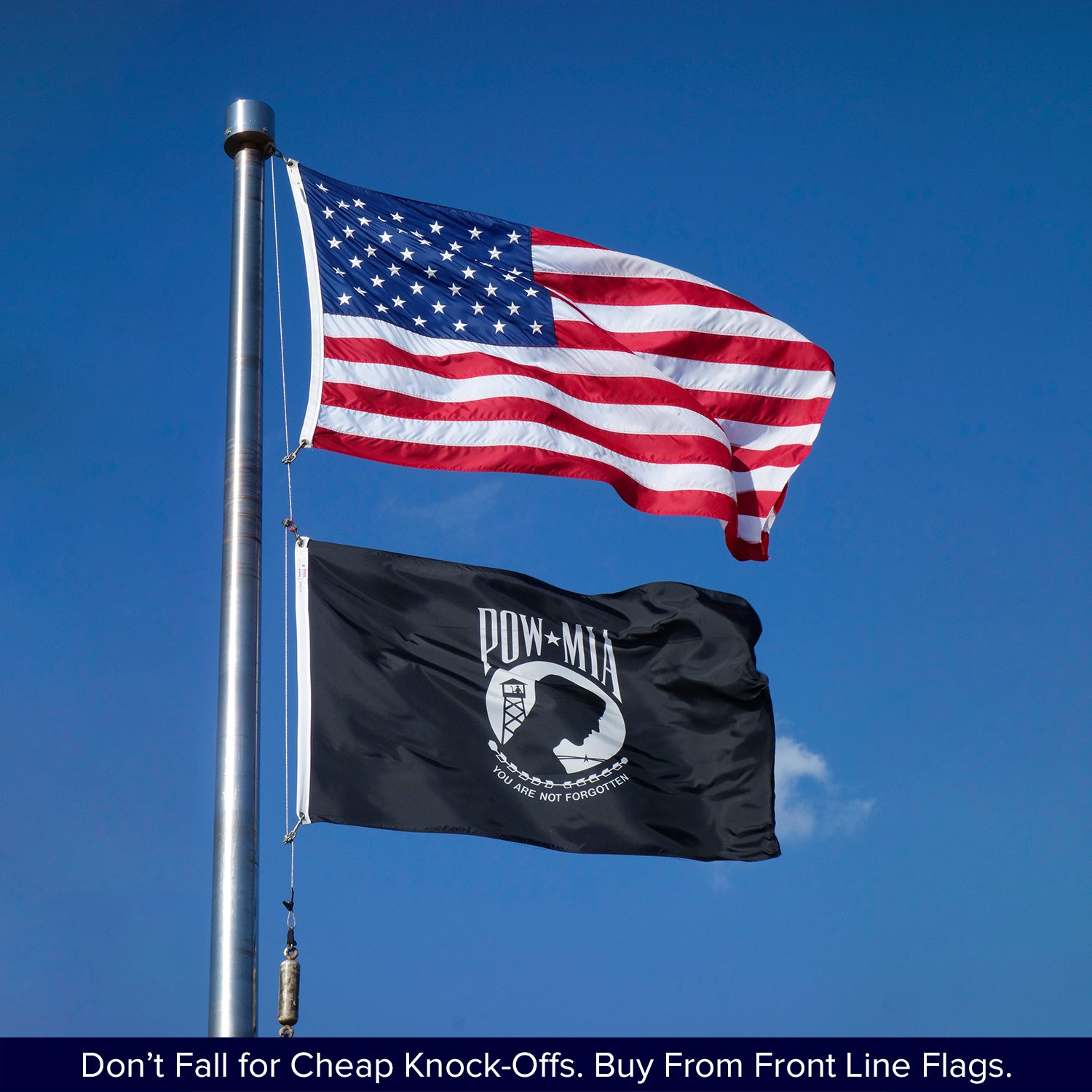 POW-MIA Flag, Double-Sided Embroidered, 3x5 ft | frontlineflags.com