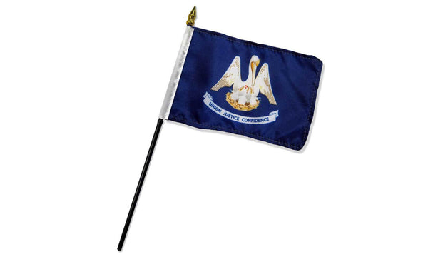 louisiana 4x6in stick flag