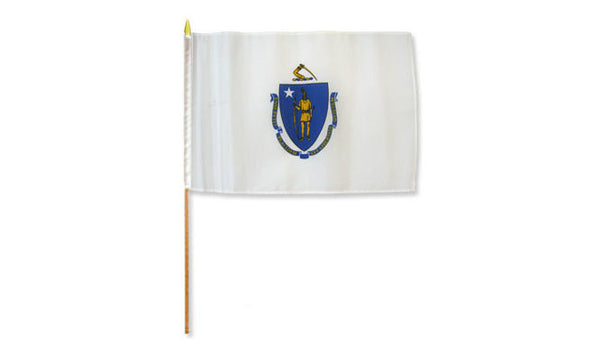 massachusetts 12x18in stick flag