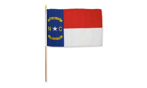  north carolina 12x18in stick flag