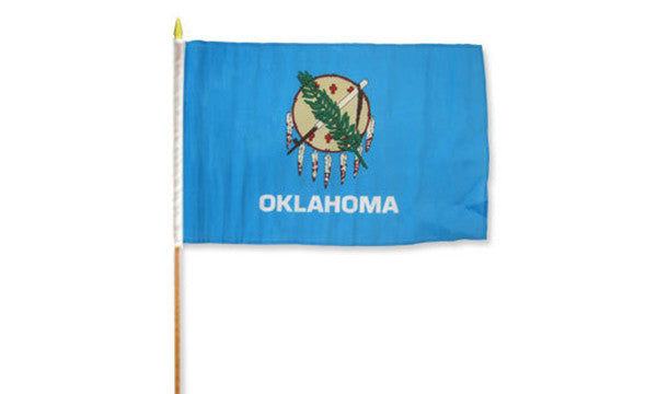  oklahoma 12x18in stick flag