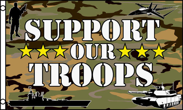  support our troops camo flag 3x5ft poly