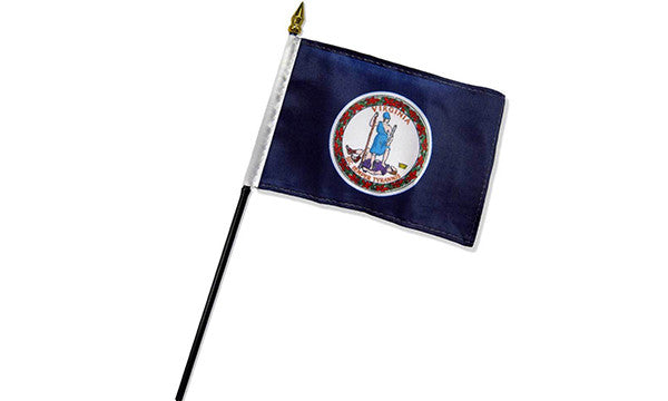  virginia 4x6in stick flag