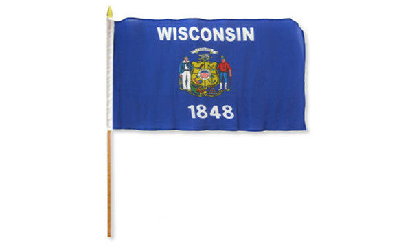  wisconsin 12x18in stick flag