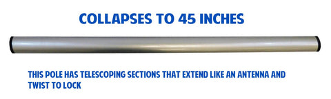 16ft Fiberglass Telescoping Flag Pole Kit with Ground Stake
