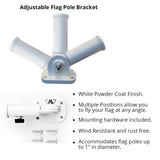 Adjustable Flagpole Bracket, Heavy Duty Aluminum, 1"