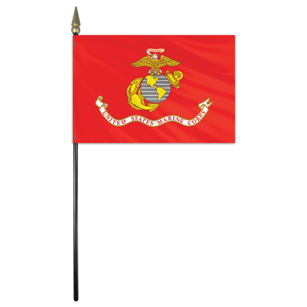 Marine 4x6 Inch Stick Flag - Endura Gloss