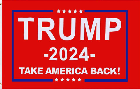 Trump 2024 Flag, Red, 3x5, Take America Back Donald J Trump Supporters, Polyester Banner, Donald for President