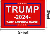 Trump 2024 Flag, Red, 3x5, Take America Back Donald J Trump Supporters, Polyester Banner, Donald for President